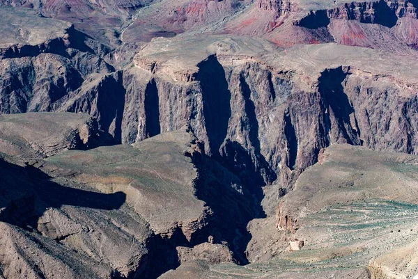 Grand Canyon Nationalpark Blick Auf Südseitiges Plateau Und Steile Flussschlucht — Stockfoto