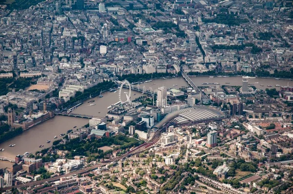 Aerial view of central London around Waterloo Station and surrounds — Stok fotoğraf