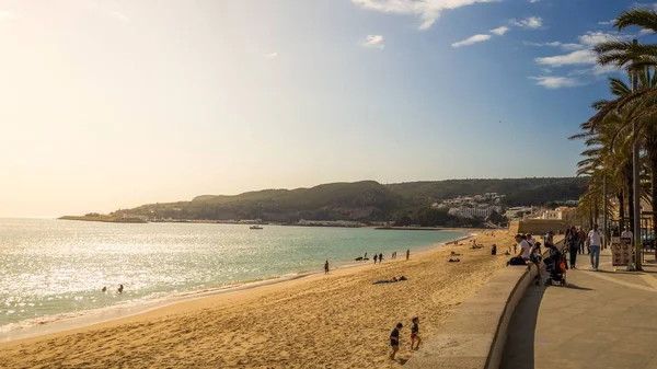 Beach and the Atlantic coast of Sesimbra — Stok fotoğraf