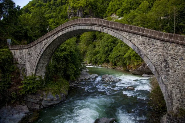 Beautiful View Bridge Captured Village Arhavi Kucukkoy Turkey — 스톡 사진