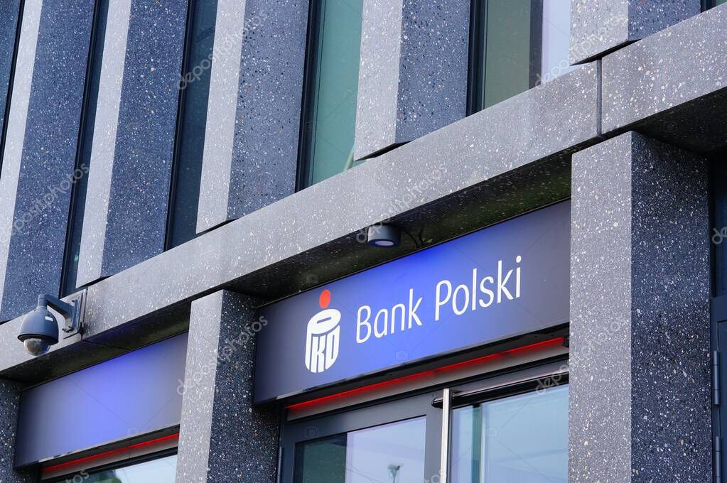 POZNAN, POLAND - Jan 13, 2020: PKO Bank Polski office in the Baltyk building.