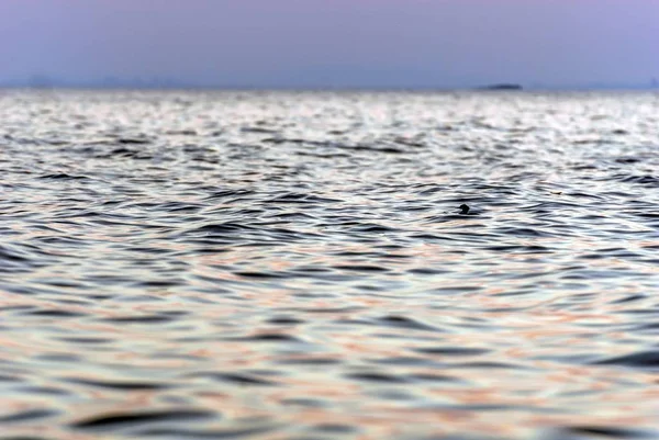 Wide Angle Shot Still Ocean Waters Blue Sky — Stock Photo, Image