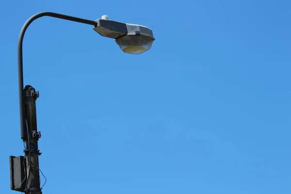 Street Lamp Clear Blue Sky Background Daytime — Stock Photo, Image