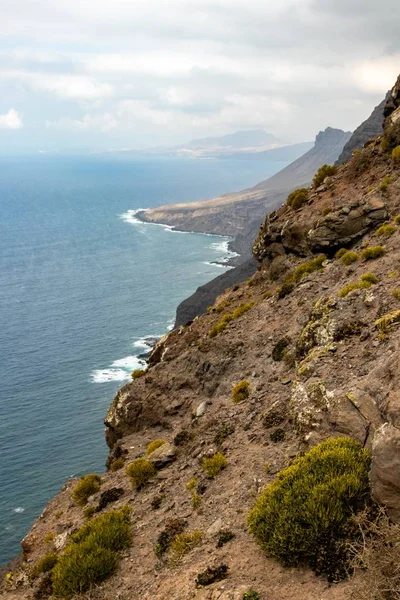West Coast Gran Canaria Waves Breaking Cliffs Mirador Del Balcn — Stockfoto