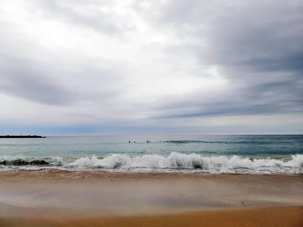 Urzekający Wschód Słońca Nad Piaszczystą Plażą Kurorcie San Sebastian Hiszpania — Zdjęcie stockowe