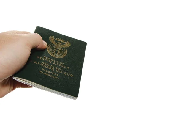 Isolated Picture Person Holding South African Passport — Stock Photo, Image