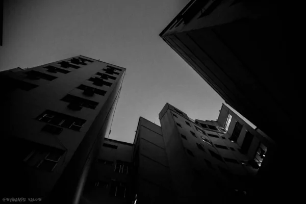Graustufenaufnahme Von Gebäuden Der Innenstadt Von Rio — Stockfoto