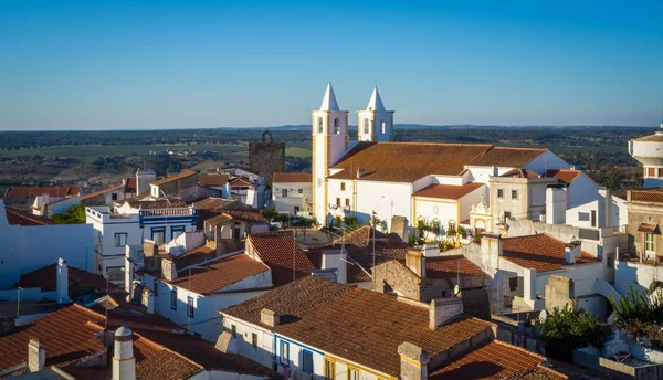 Disparo Gran Angular Muchos Edificios Pueblo Avis Alentejo Portugal — Foto de Stock