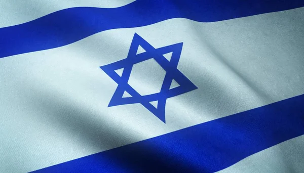 Cerrado disparo de la bandera de Israel con texturas interesantes. — Foto de Stock