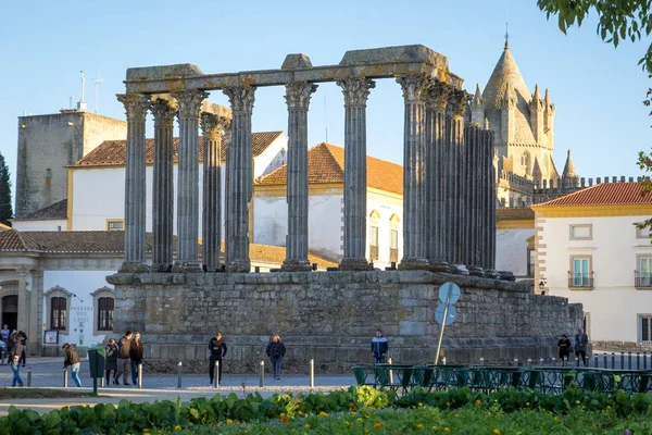 Vora Portugal November 2015 Tempel Der Diana Der Römische Tempel — Stockfoto