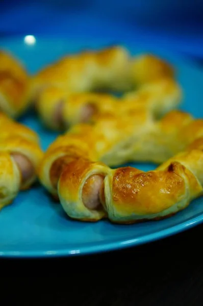 Colpo Verticale Salsicce Pastella Amica — Foto Stock