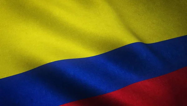 Foto Clausura Bandera Real Vela Colombia Con Interesantes Texturas —  Fotos de Stock