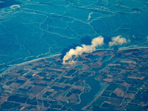 Vue aérienne de la centrale nucléaire de Davis-Besse, Ohio — Photo