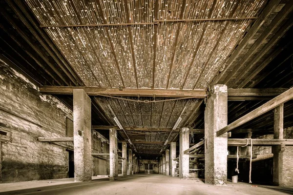 Interior Antiguo Edificio Piedra Industrial Abandonado —  Fotos de Stock