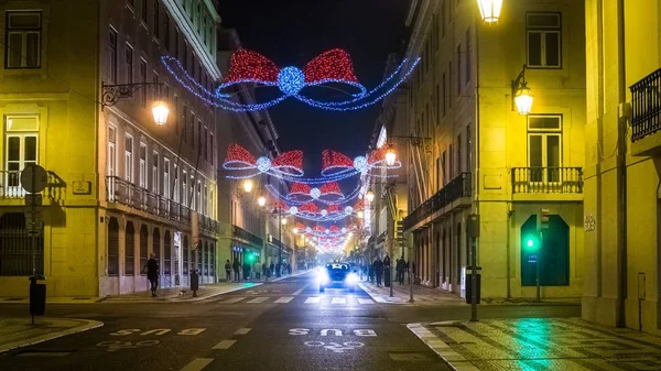 Lisboa Portugal Dezembro 2018 Ruas Bela Lisboa Época Natal Com — Fotografia de Stock