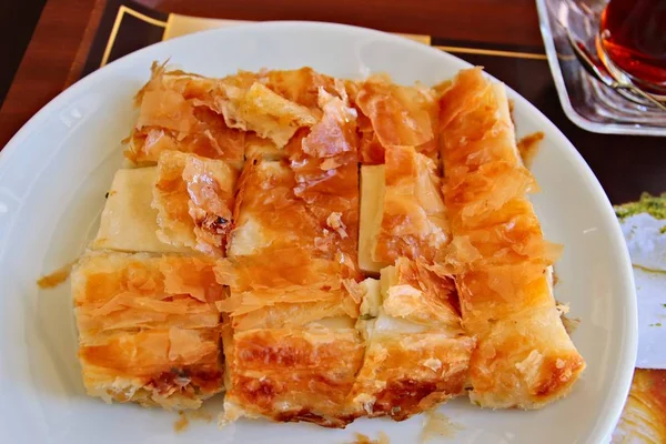 Tiro Ángulo Alto Deliciosa Pastelería Georgiana Khachapuri Con Queso —  Fotos de Stock