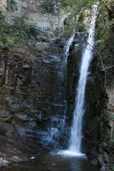 トビリシ国立植物園の滝の垂直ショットは、ジョージア州トビリシで撮影 — ストック写真
