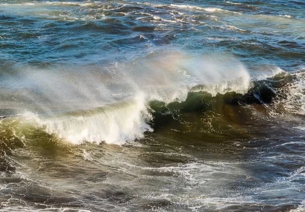 Primo piano sparato di onde marine in spiaggia durante il giorno — Foto Stock