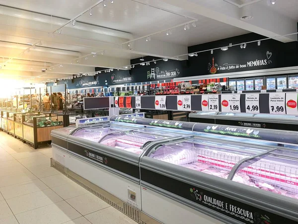 Lisboa Portugal Julio 2017 Sección Frutas Verduras Supermercado Lisboa Gasto —  Fotos de Stock