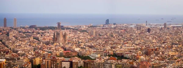 Barcelona Spain Aug 2018 View Barcelona City Coastline Spring Bunkers — Stockfoto