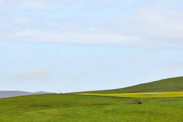 Scenery of a rolling ranch land under the clear sky in Petaluma, California, USA — Stock Photo, Image