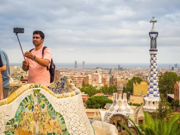 Barcelona Spain Aug 2018 Famous Park Guell Designed Antoni Gaudi — стокове фото
