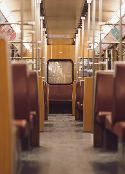 Мюнхен Германия Января 2020 Года Интерьер Старых Старинных Поездов Метро — стоковое фото