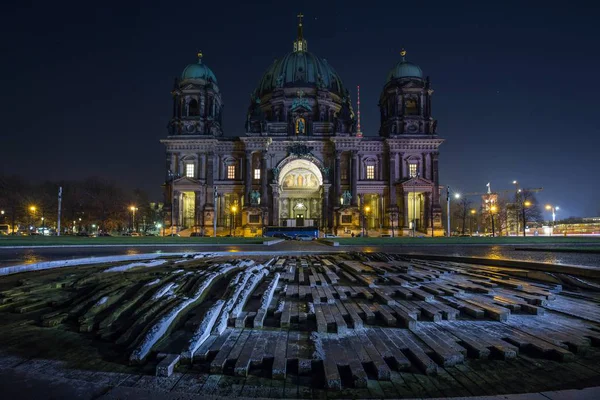Beautiful Shot Berlin Cathedral Night Time Germany — 스톡 사진