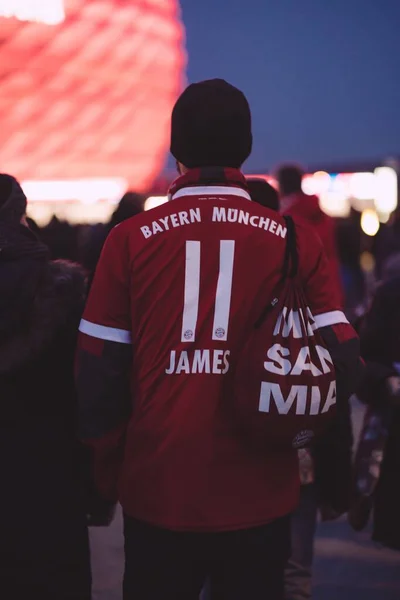 Monachium Niemcy Stycznia 2020 Fani Niemieckiego Klubu Piłkarskiego Bayern Monachium — Zdjęcie stockowe