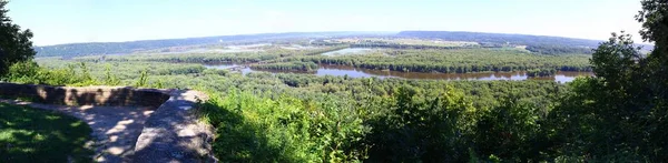 Beautiful view of a freshwater marsh with a clear blue sky in the background — 스톡 사진