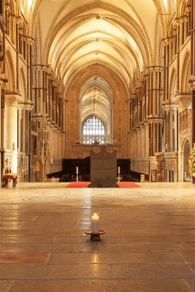 Salões Catedral Cantuária Cercados Por Luzes Reino Unido — Fotografia de Stock