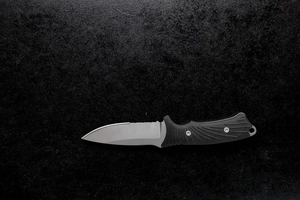 Siyah Saplı Siyah Keskin Küçük Bir Bıçak — Stok fotoğraf
