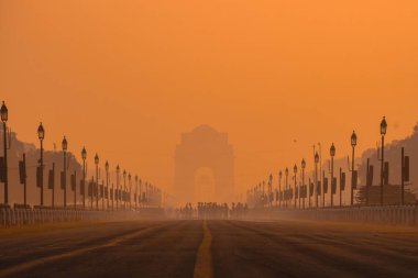 a view of India Gate from Rajpath,Delhi. clipart