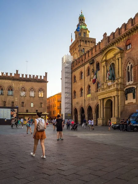 Boloňa Itálie Července 2019 Náměstí Piazza Del Nettuno Boloni Emilia — Stock fotografie