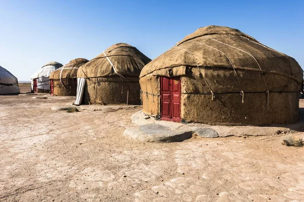 Табір Мешканцями Пустелі Кізілкум Узбекистані — стокове фото