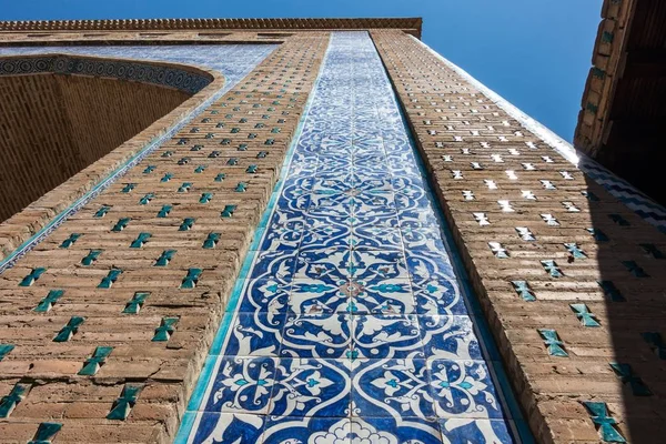 Tradiční Vzor Dekorace Zdi Uzbekistánu — Stock fotografie