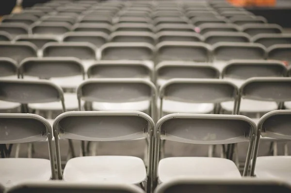 Many Gray Metal Chairs Conference Room Event — Stock Photo, Image