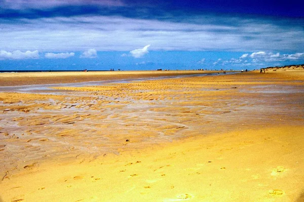 Высокий Угол Съемки Песчаного Пляжа Время Отлива — стоковое фото