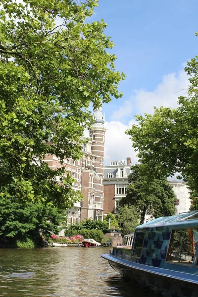 Een Verticale Opname Van Een Haven Voor Een Hoogbouw Amsterdam — Stockfoto