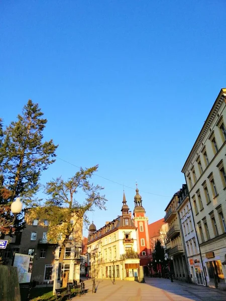 Plano Vertical Las Calles Jelenia Gra Polonia — Foto de Stock