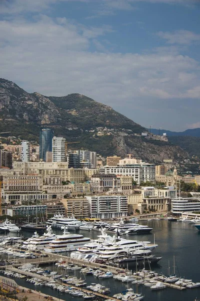 Grande Ângulo Tiro Dos Edifícios Cidade Monte Carlo Mônaco — Fotografia de Stock