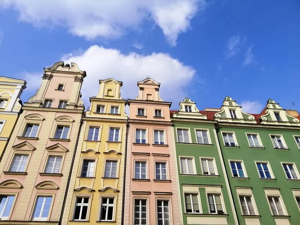 Uma Imagem Fundo Edifícios Praça Principal Mercado Varsóvia Polônia — Fotografia de Stock