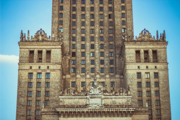 Широкоугольный Снимок Здания Варшаве Польша — стоковое фото