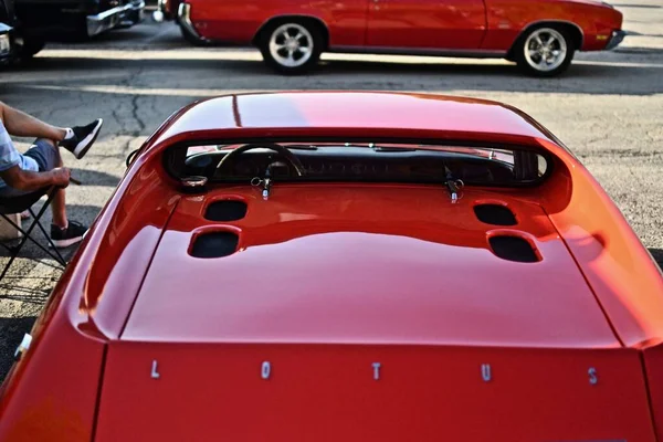 Downers Grove Usa Juni 2019 Ein Roter Lotus Europa Während — Stockfoto