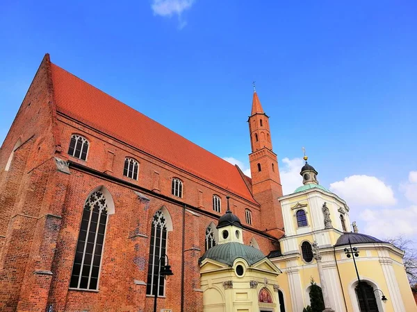 Een Zijmuur Van Kathedraal Van Vincent James Wrocaw Polen — Stockfoto