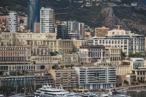 Grande Ângulo Tiro Dos Edifícios Cidade Monte Carlo Mônaco — Fotografia de Stock