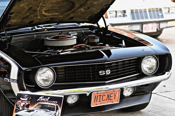 Downers Grove Usa Jun 2019 Närbild Bild Chevrolet Chevelle Bilmotor — Stockfoto