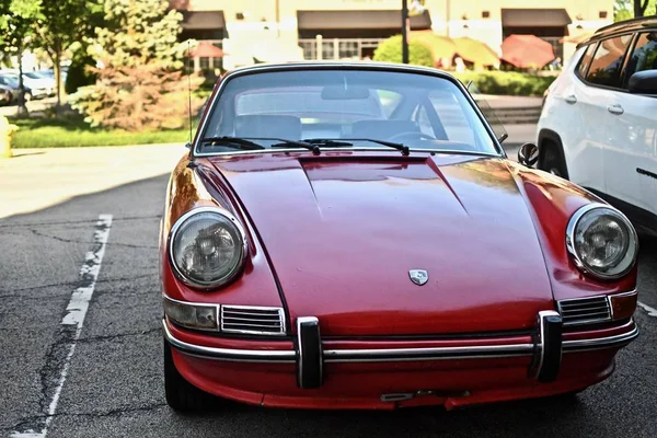 Downers Grove Abd Haziran 2019 Kırmızı Bir Porsche 912 Nin — Stok fotoğraf