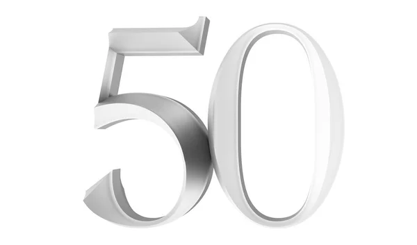 Número digital cinquenta em um fundo branco — Fotografia de Stock