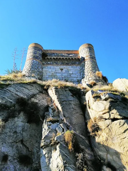 Eine Aufnahme Von Einer Burg Auf Dem Hügel Toledo Spanien — Stockfoto